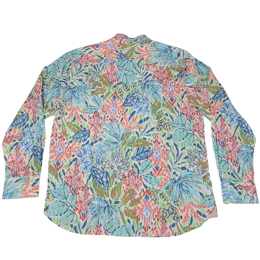 Tommy Bahama Fresca Gardens Button‎ Shirt Mens Medium 100% Linen Floral Colorful - Picture 11 of 16
